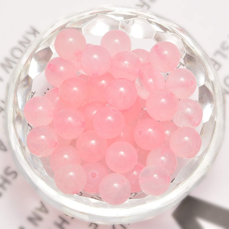 NCB 100pcs Original Natural Stone Beads Gemstone Round Loose Beads 6mm 8mm 10mm (Rose Quartz, 10mm 100Beads) - Image 2